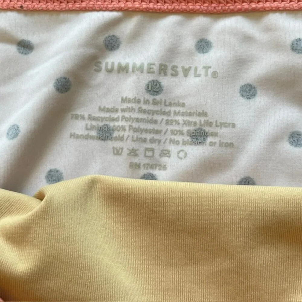 Summersalt NEW NWT High Cut Mid Rise Polka Dot Bikini Bottom Size 12